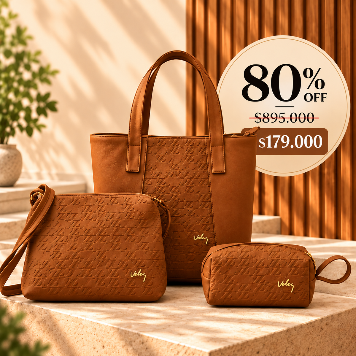 TRIO BOLSOS + BILLETERAS VELEZ