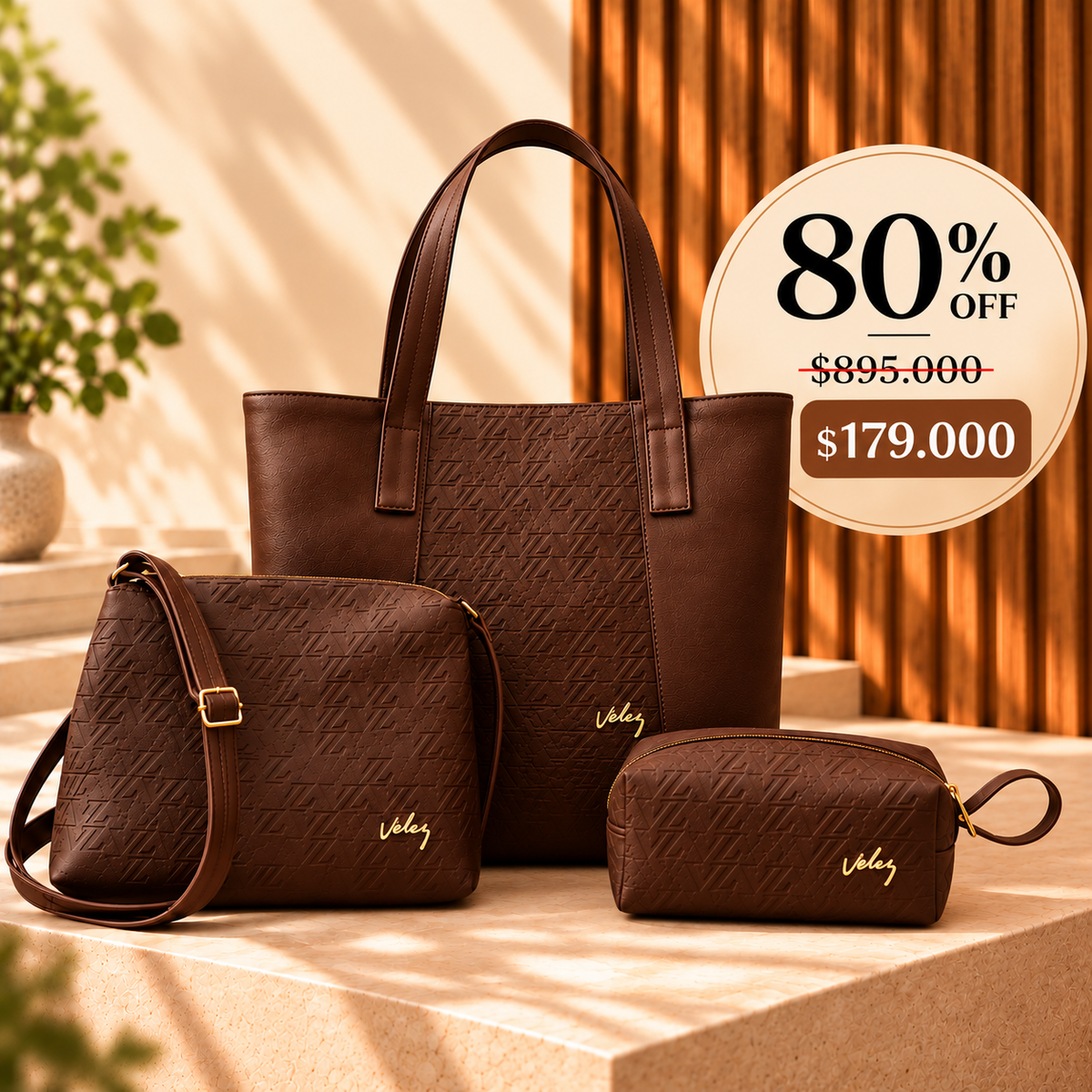 TRIO BOLSOS + BILLETERAS VELEZ